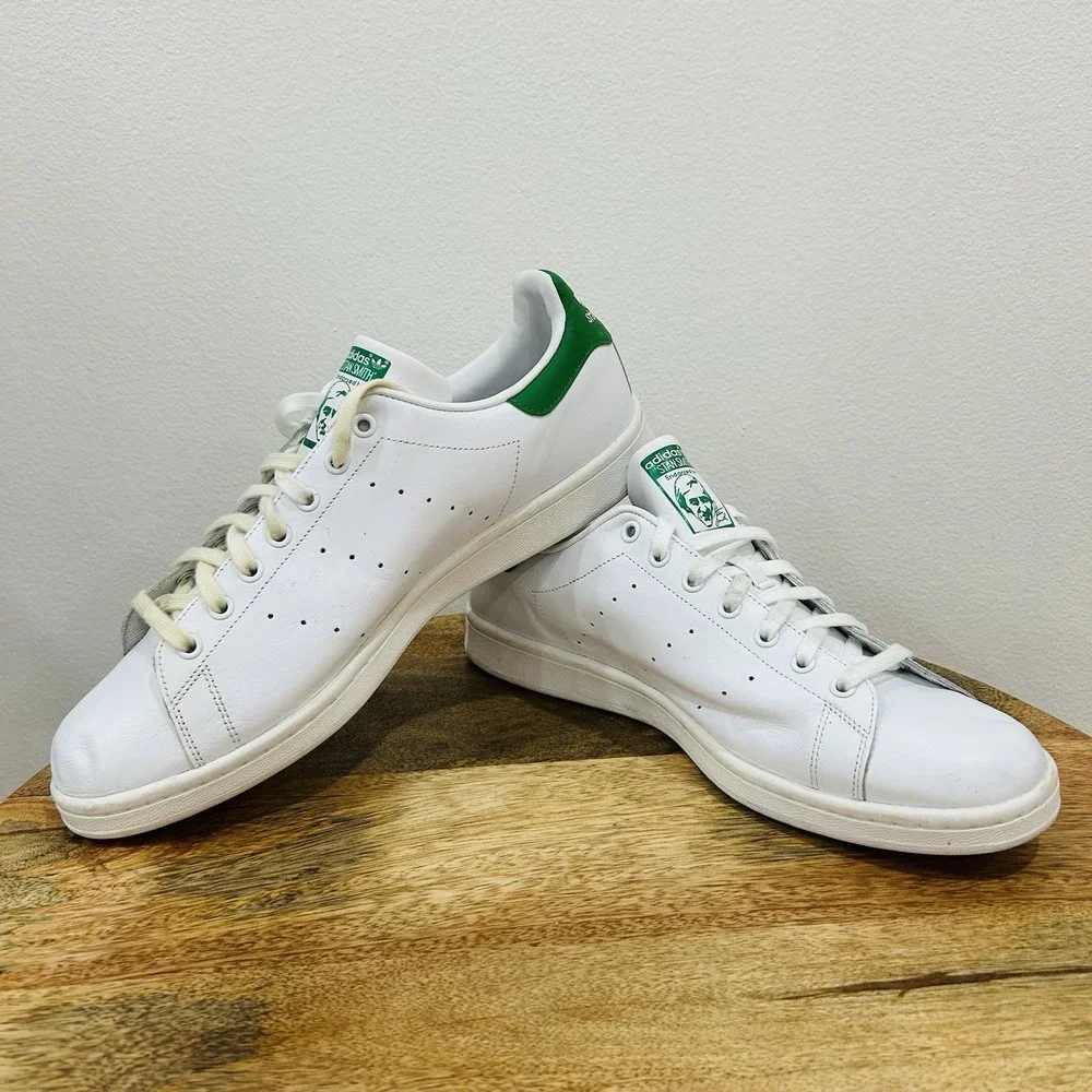 Adidas Stan Smith Shoes Mens Size 13 White Green Leather Low Top Sneakers M20324